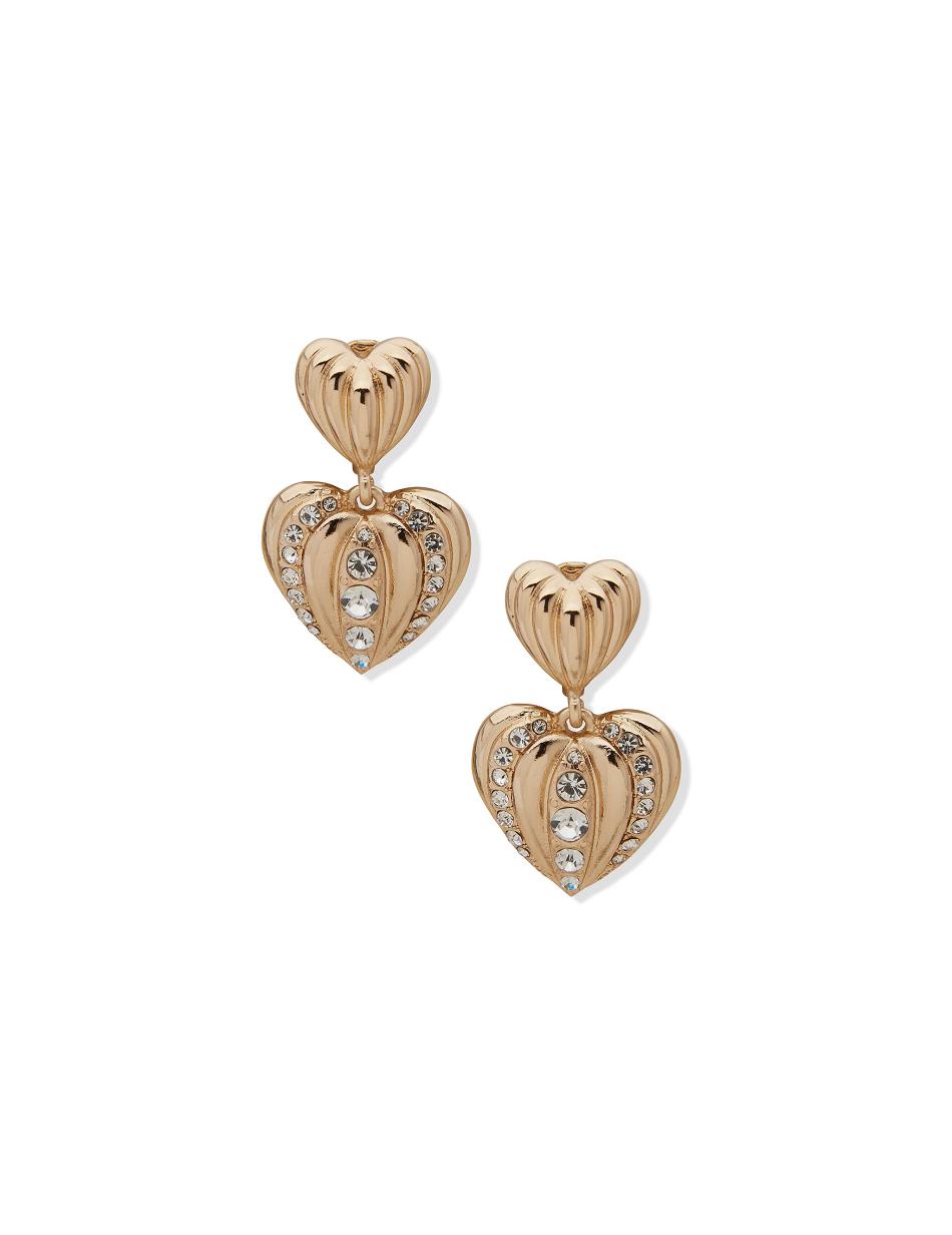 Earring Anne Klein Heart Drop Crystal Clip   | UIC-2931531